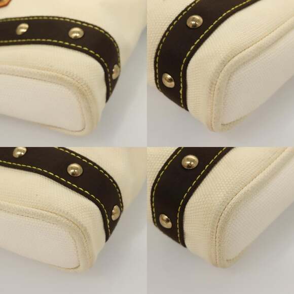 LOUIS VUITTON Antigua Cabas PM Tote Bag White Brown M40036 - Picture 10 of 13